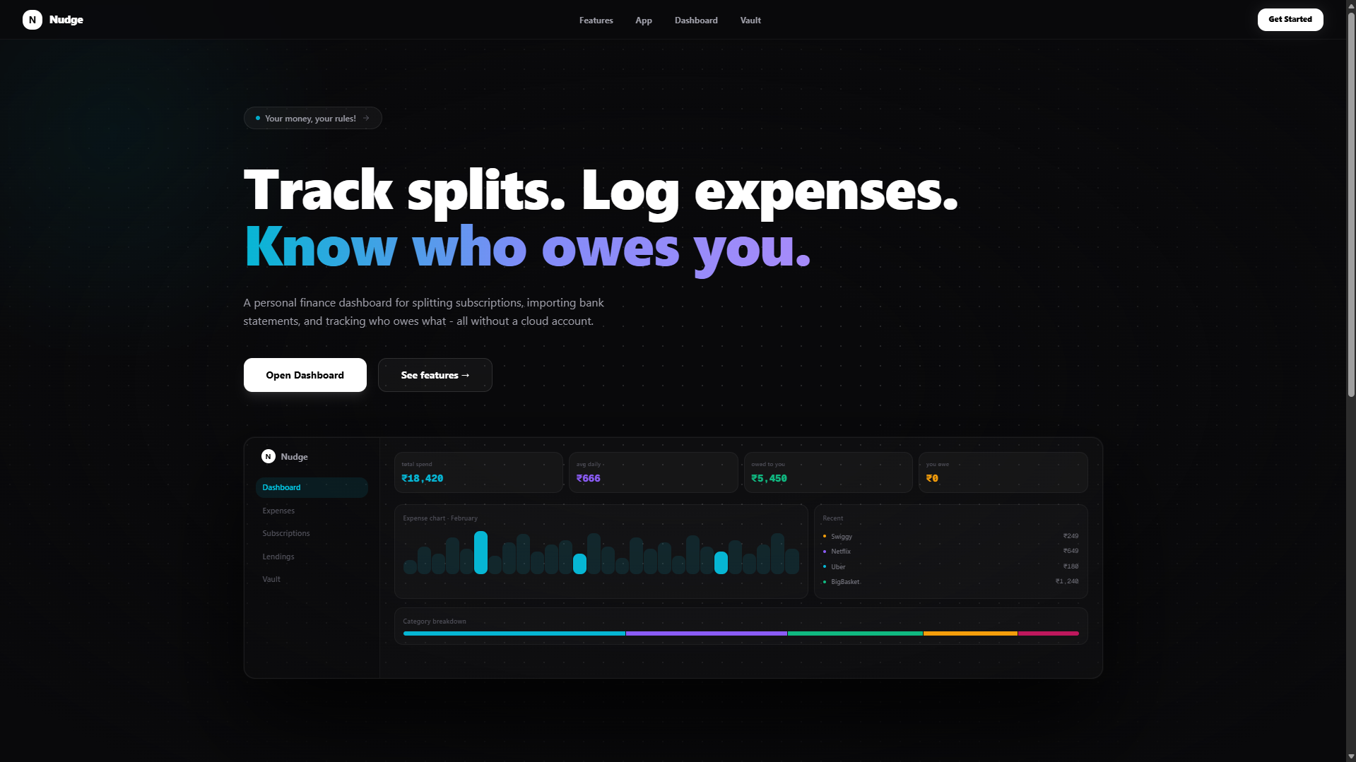 landing page and marketing site